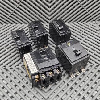 Lot of 5 Square D Circuit Breakers, LP-2562, AD-8023, LP-9629, LP-5966, LP-5965 - Used