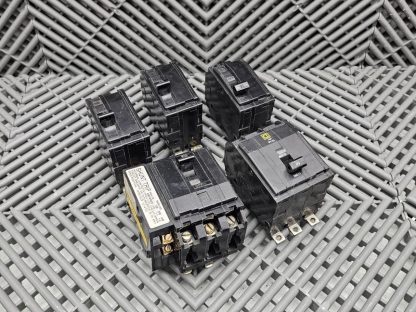 Lot of 5 Square D Circuit Breakers, LP-2562, AD-8023, LP-9629, LP-5966, LP-5965 - Used