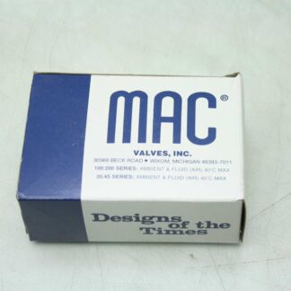 New MAC 35A-SAC-DFBE-1MA / Solenoid Valve / 24VDC / Max Voltage 120VAC - New