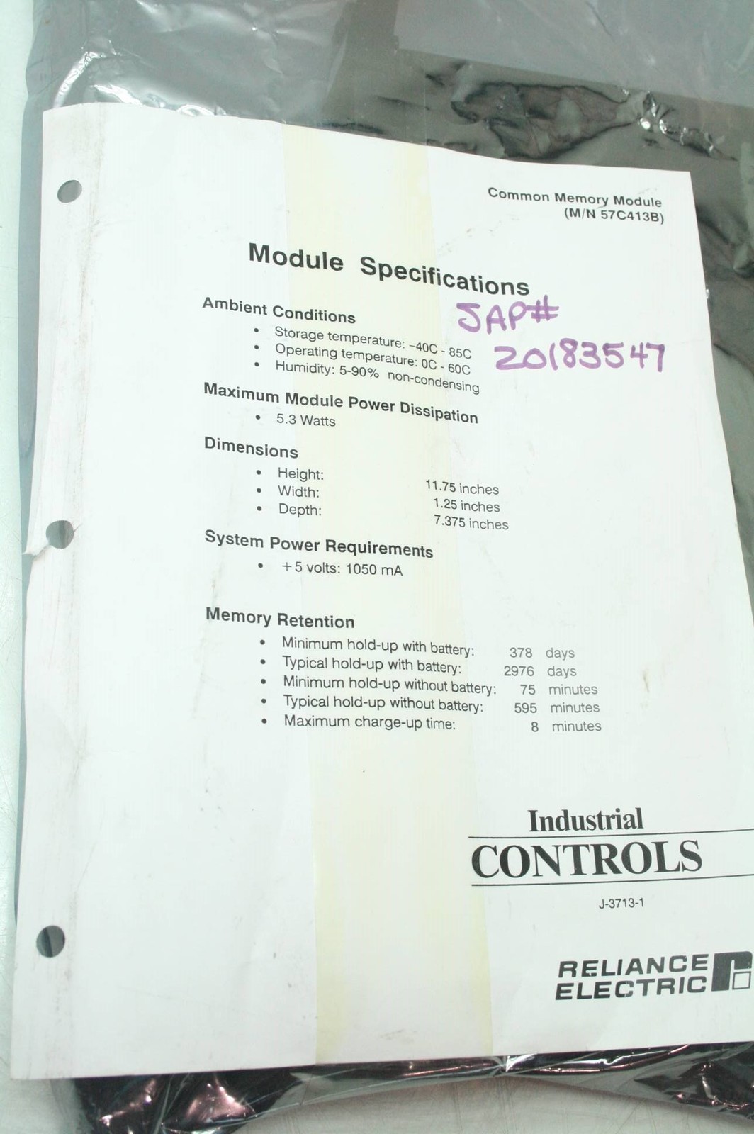 New Reliance Electric 057413-3G Card / Common Memory Module Revision 05 - New other (see details) - Image 8