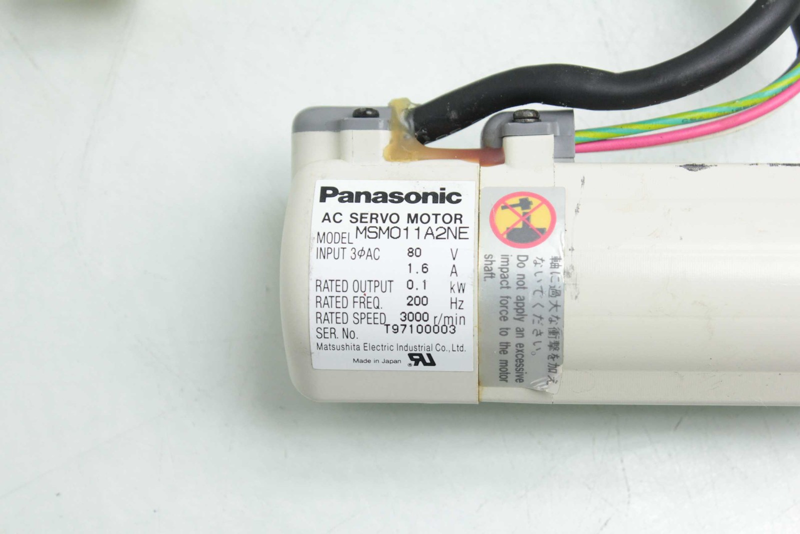Panasonic MSM011A2NE AC Servo Motor / 38mm Frame / 5/16" Shaft - Used - Image 3
