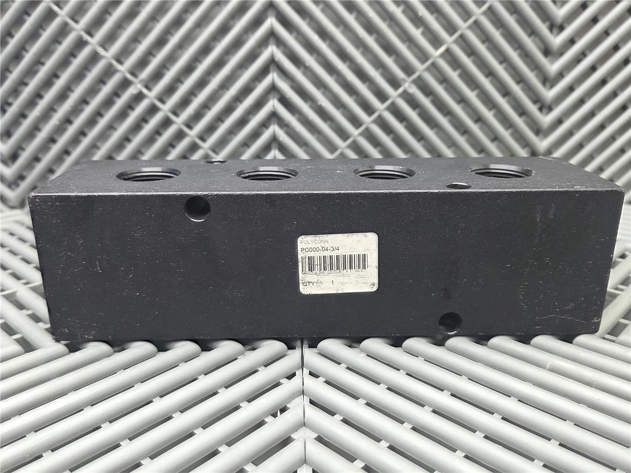 Polyconn PC000-04-3/4 Aluminum Air Manifold (4) 3/4" NPT Out x (2) 1" NPT In - New - Image 12