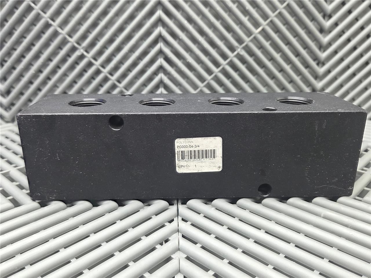 Polyconn PC000-04-3/4 Aluminum Air Manifold (4) 3/4" NPT Out x (2) 1" NPT In - New - Image 5