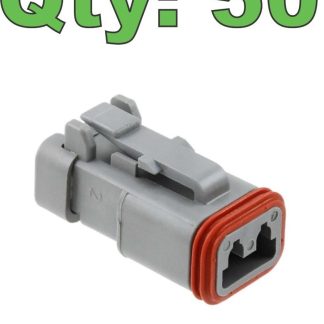 (Qty 50) New Deutsch DT06-2S-E003 Connector Housing with Endcap - New