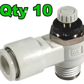 SMC NAS2201F-N02-07S Flow Control Fitting 1/4 NPT x 1/4 Tube - New