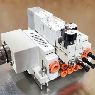 SMC SS5V1 Solenoid Valve Assembly w/ (4x) SV1100-5FU Solenoid Valves - Used