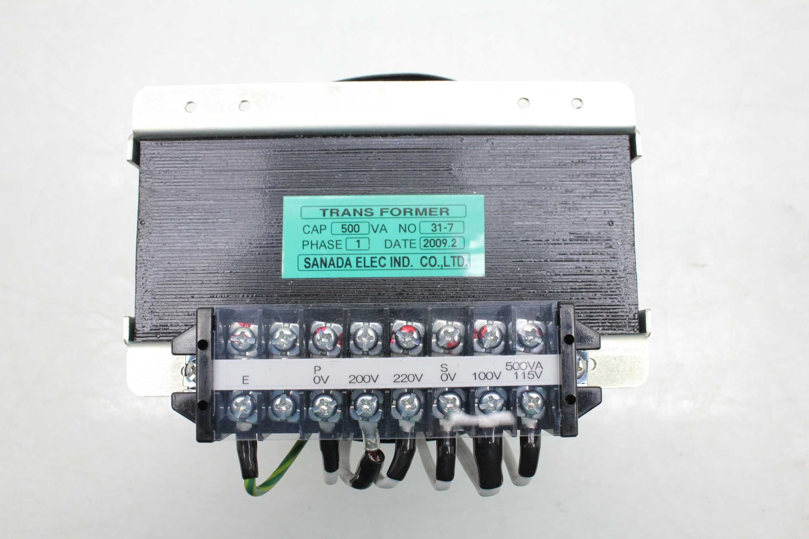 Sanada 31-7 Machine Transformer 500VA / 200-220V Primary to 100-115V Secondary - Used - Image 5