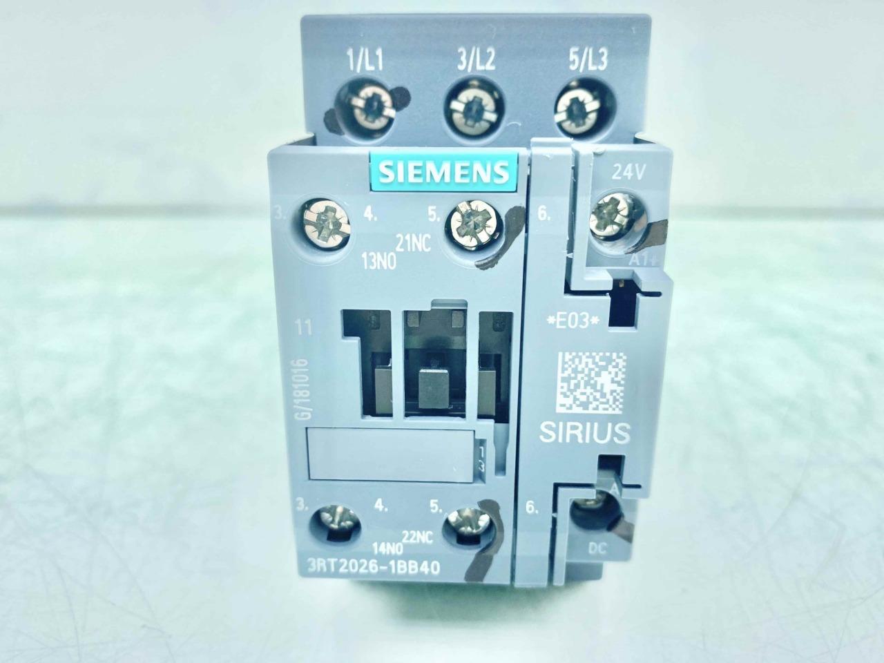 Siemens 3RT2026-1BB40 Contactor 24DC 3-Phase 400 VAC 1 NO 1 NC - Used - Image 9