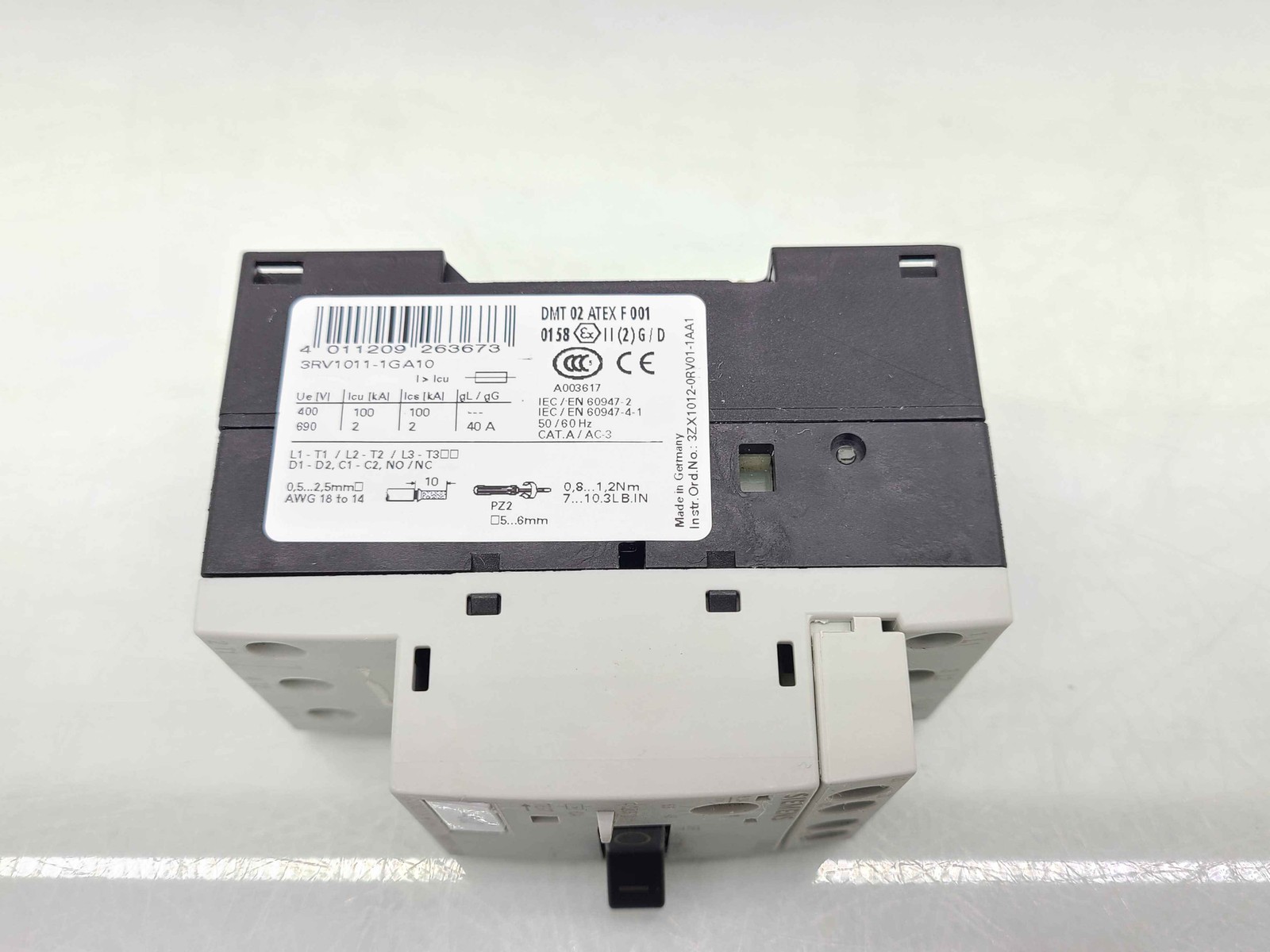 Siemens 3RV1011-1GA10 Manual Motor Starter Protector Breaker 40A - Used - Image 4