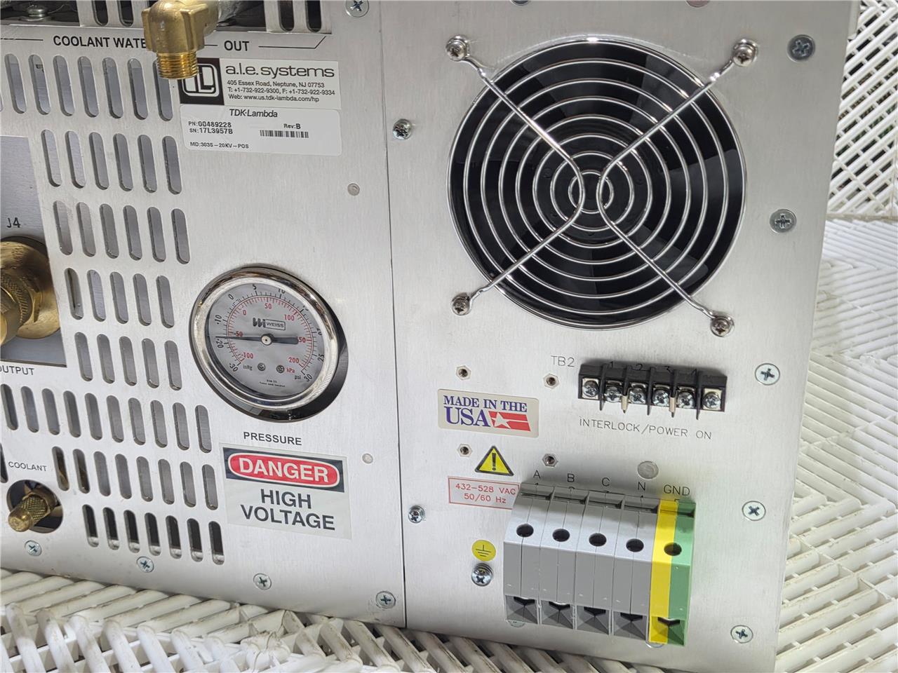 TDK Lambda 303S-20KV-POS High Voltage Capacitor Charging DC Power Supply ALE 303 - Used - Image 16