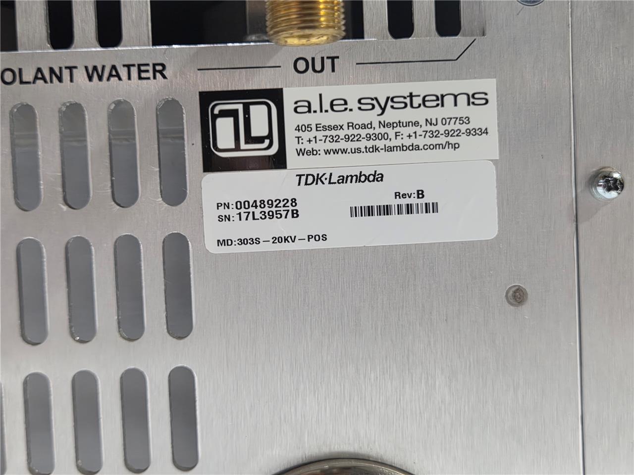 TDK Lambda 303S-20KV-POS High Voltage Capacitor Charging DC Power Supply ALE 303 - Used - Image 17