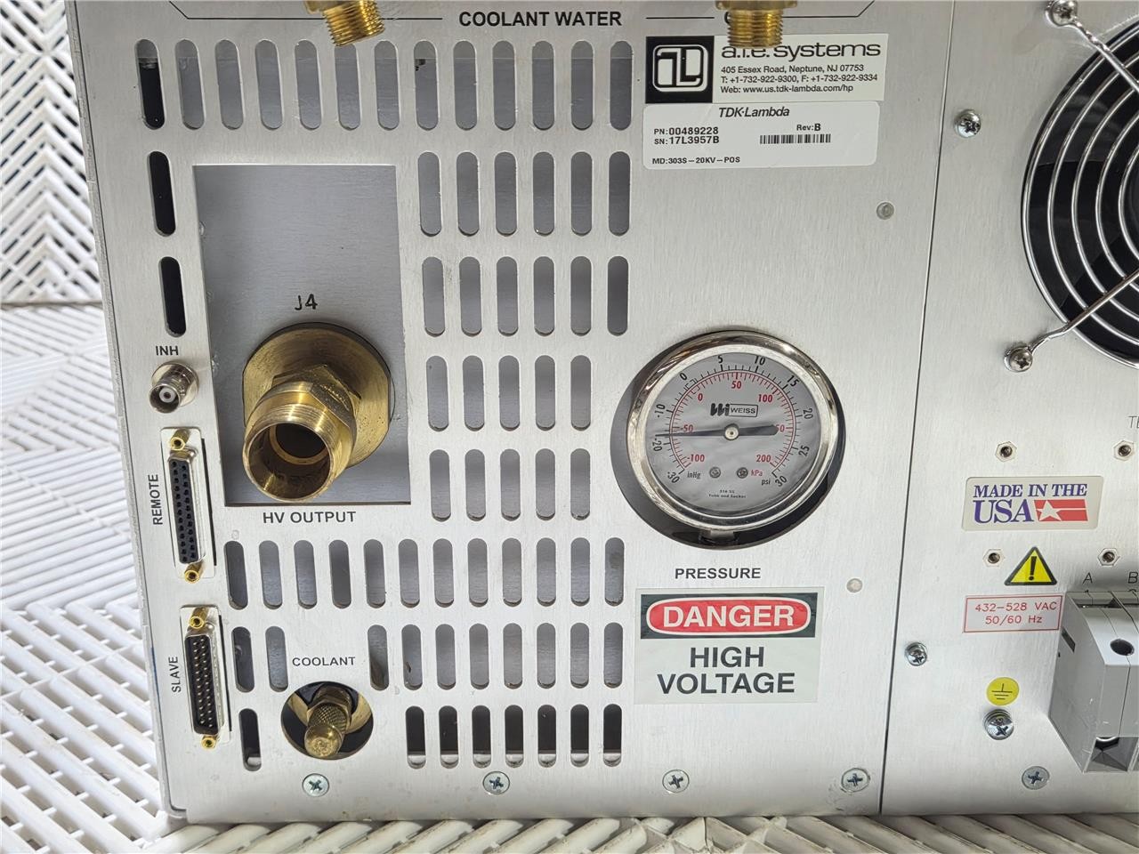 TDK Lambda 303S-20KV-POS High Voltage Capacitor Charging DC Power Supply ALE 303 - Used - Image 6