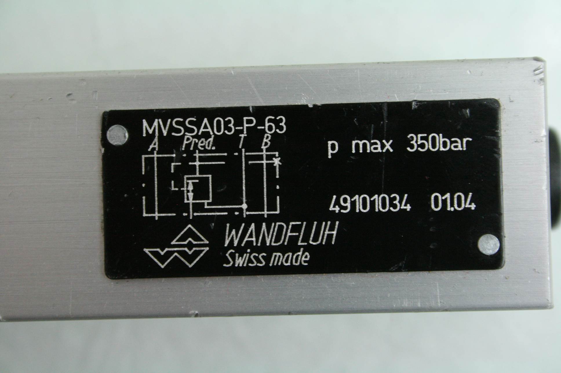 Wandfluh MVSSA03-P-63 Hydraulic Throttling Valve Manifold Mount - Used - Image 12