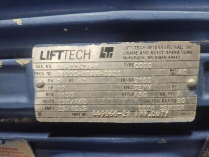 Yale DEW10-37BM15S4 Wire Rope Hoist 10 Ton, 37 Ft. Lift, 460V Three Phase - Used - Image 8