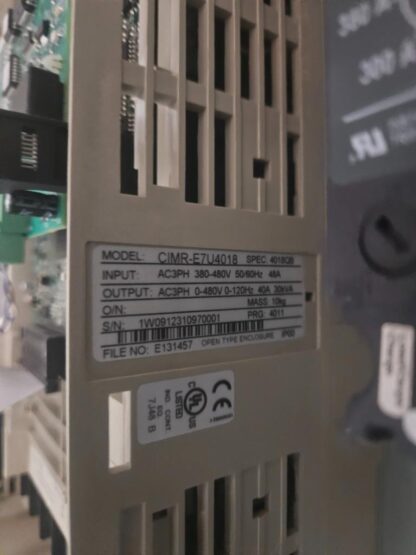 Yaskawa 30 HP / 480V Bypass VFD Drive E7BVB040YEFR / CIMR-E7U4018 - Used - Image 5