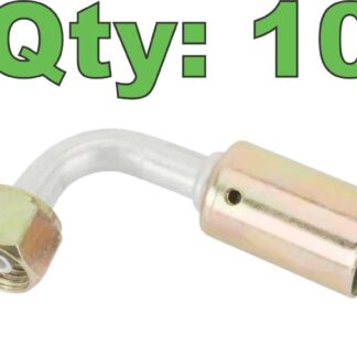 (10) Elbow -6 AN (3/8") Crimp On Hose to 5/8"-18 Female Beadlock A/C Fittings - New