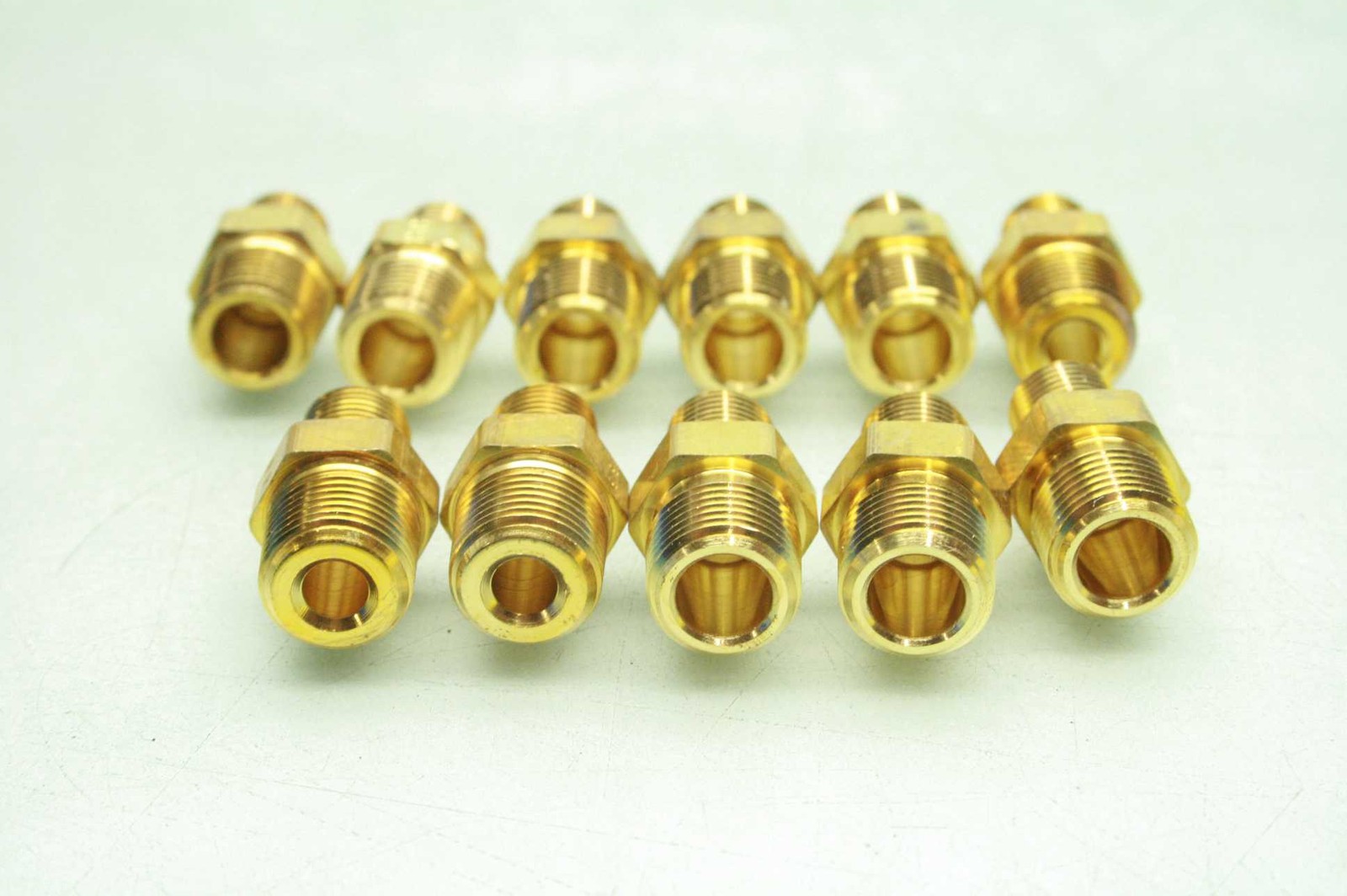 11 New Parker 6-4 MHN-B Male Hex Nipples / Brass / 1/4" MNPT x 3/8" MNPT - New - Image 3