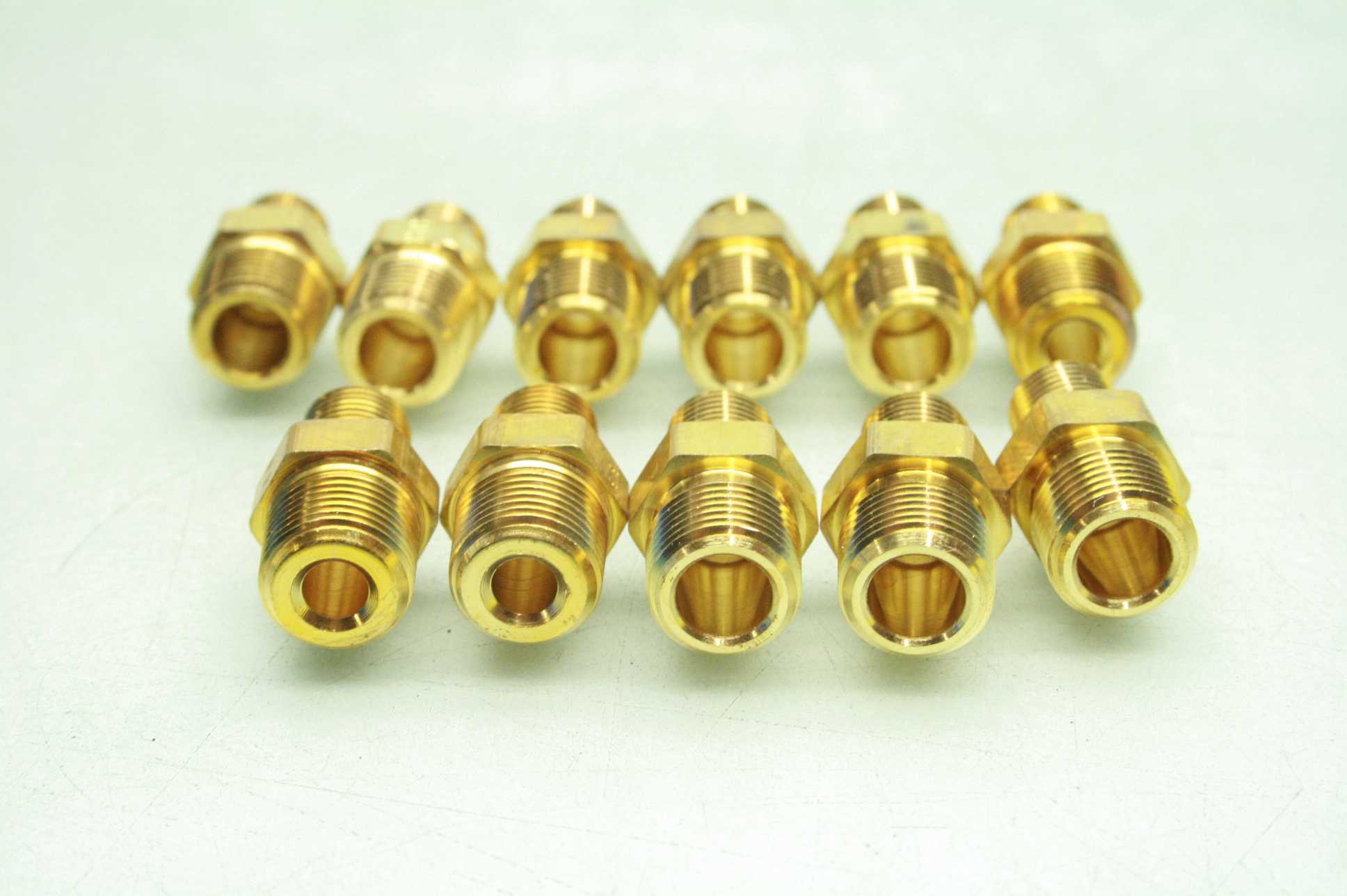 11 New Parker 6-4 MHN-B Male Hex Nipples / Brass / 1/4" MNPT x 3/8" MNPT - New - Image 7