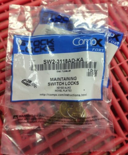 2 New Stock Locks SW2-3118AD-KA Maintaining Key Switch Locks - New