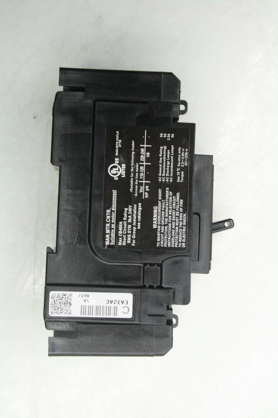 3 Fuji Electric EA32AC-BB2AEAC-005 Industrial Circuit Breaker 5 Amp 2 Pole - Used - Image 3