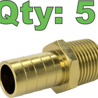 (5) Brass Hose Barb Fitting 1/2" NPT x 5/8" Barb McMaster 2838N28 Dixon 5346K66 - New