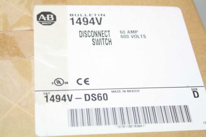 Allen Bradley 1494V DS60 Disconnect Switch 60A 600V 1494V w Operating Handle Used 173168569876 2