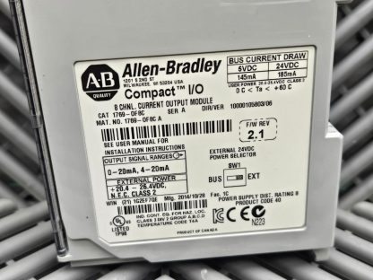 Allen-Bradley 1769-OF8C Ser A Compact I/O 8-Chnl Analog Current Output F/W 2.1 - Used - Image 13