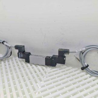 Festo MEH-5/3G-5,0-B Double Solenoid w/ 2x Pilot Solenoid MEH-3-24VDC - Used