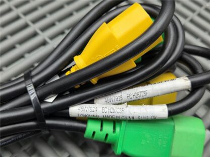 Lot of 2 IBM (1)Yellow, (1) Green Power Cables 45W7924, 45W7925, Length: ~60" - Used - Image 6