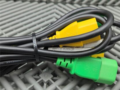 Lot of 2 IBM (1)Yellow, (1) Green Power Cables 45W7924, 45W7925, Length: ~60" - Used - Image 7