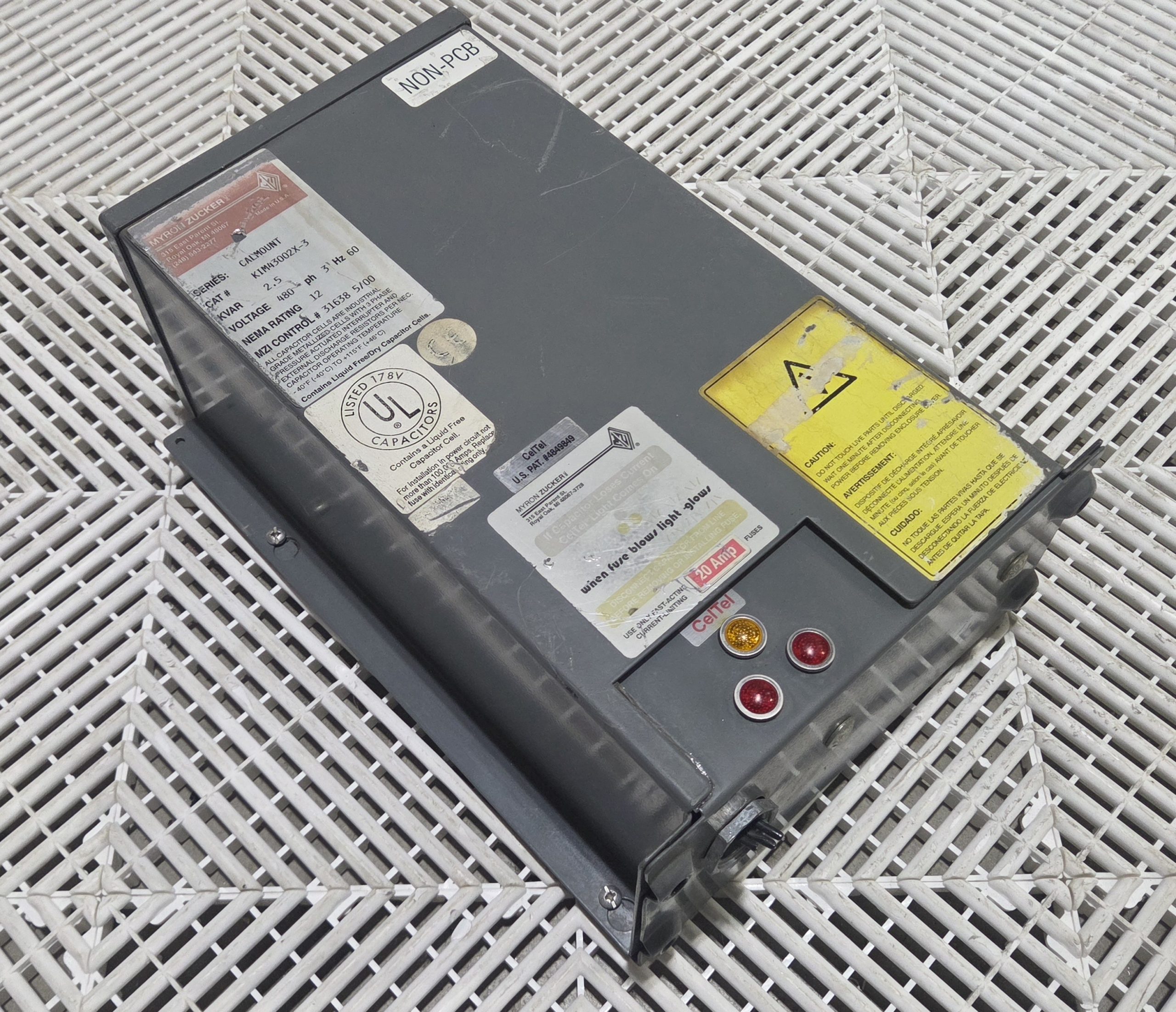 Myron Zucker KIM43002X-3 2.5kVAR 480V 3Ph CALMOUNT Cap Bank Used - Used - Image 14
