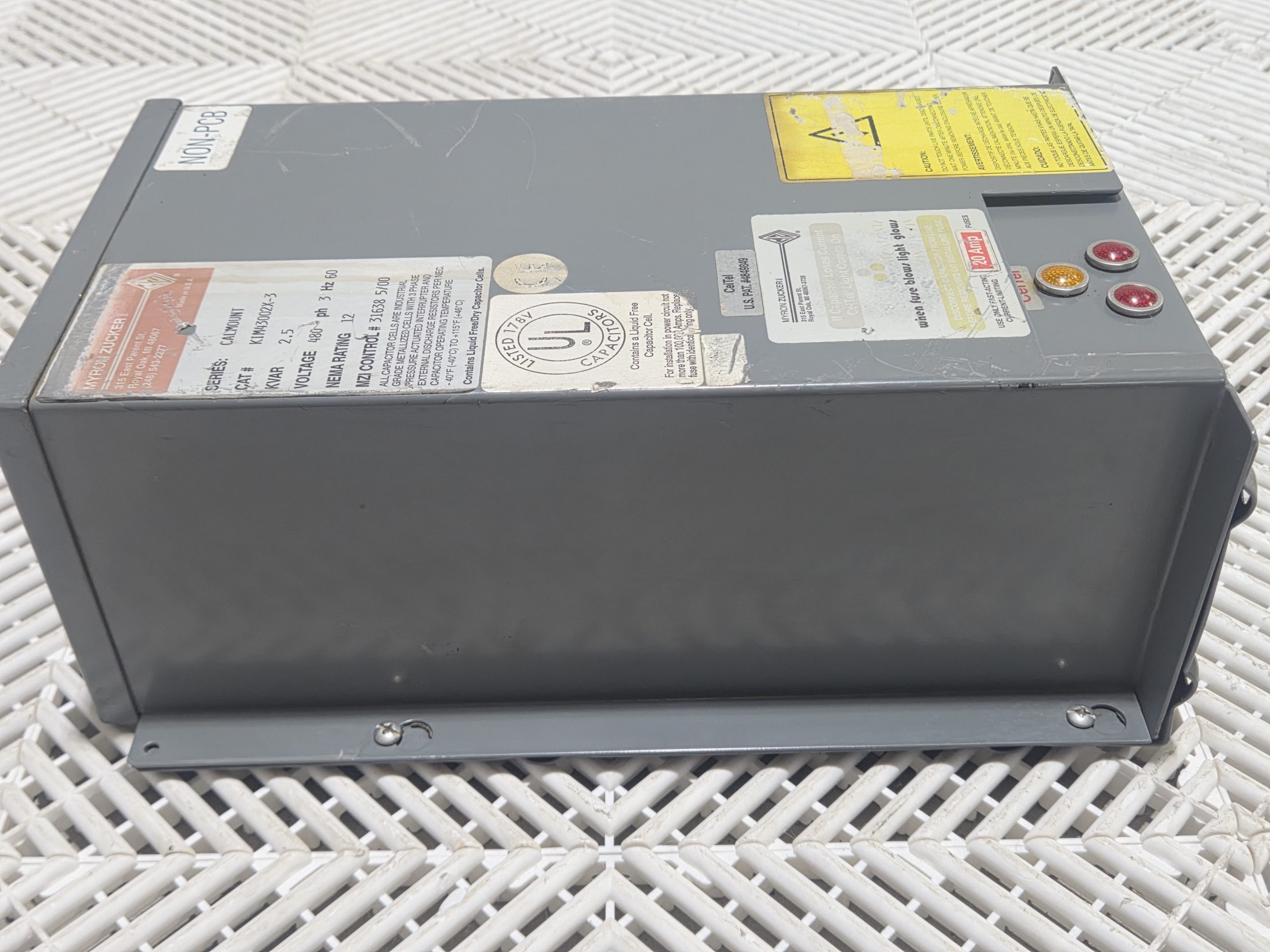 Myron Zucker KIM43002X-3 2.5kVAR 480V 3Ph CALMOUNT Cap Bank Used - Used - Image 22