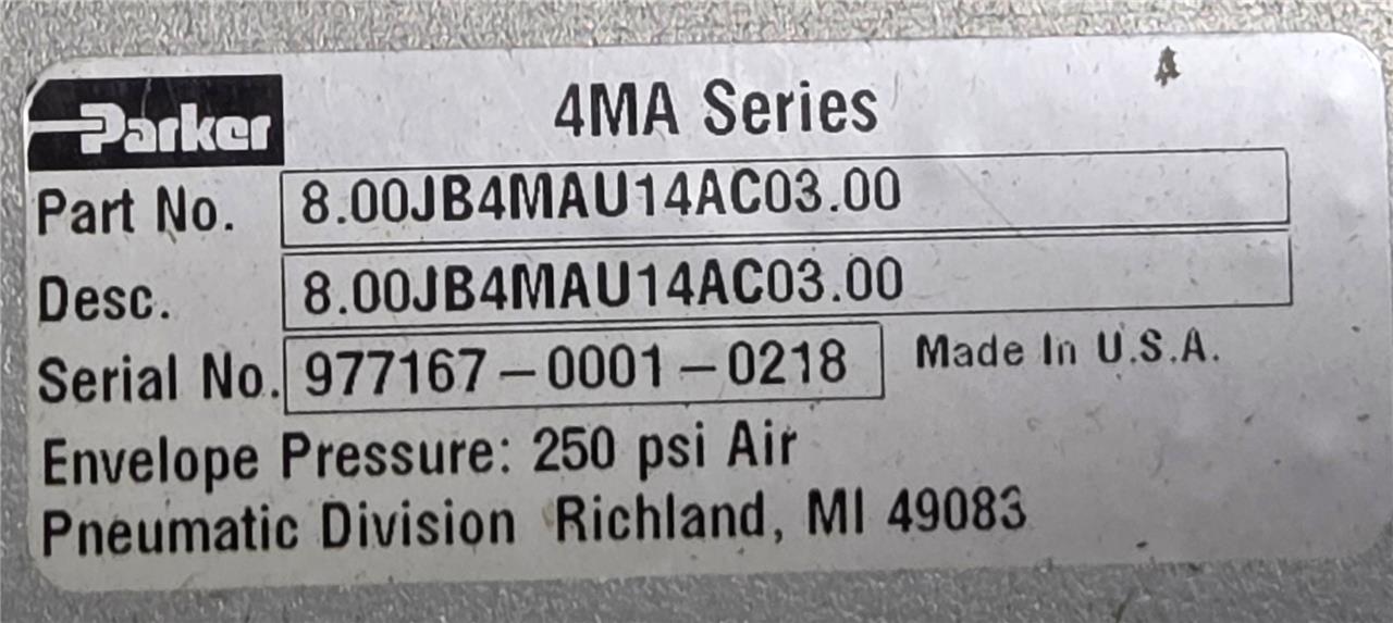 New Parker 8.00JB4MAU14AC03.00 Pneumatic Air Cylinder 1" Shaft / 250psi - New - Image 18