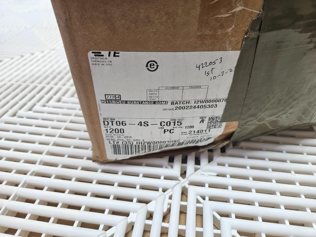 (Qty 1200) New Deutsch DT06-4S-C015 Housing for Female Terminals 4 Position - New