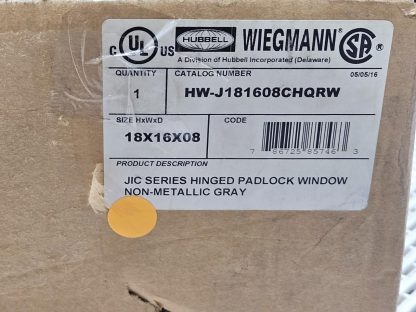 Wiegmann HW-J181608CHQRW Pad Lockable Hasp Electrical Enclosure, 18" x 16" x 8" - New other (see details) - Image 3