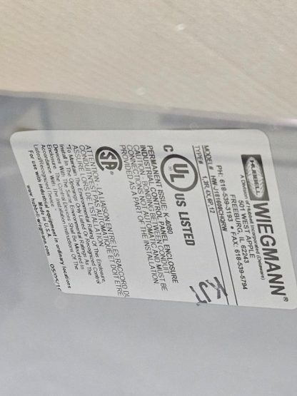Wiegmann HW-J181608CHQRW Pad Lockable Hasp Electrical Enclosure, 18" x 16" x 8" - New other (see details) - Image 7
