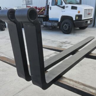 2 Telehandler Forks 5" x 72" x 2-1/4" Pin Shaft Mount 10800 lb for Genie JLG - Seller refurbished
