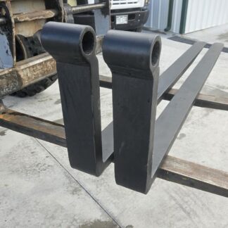 2 Telehandler Forks 5" x 96" x 2-1/4" Pin Shaft Mount 10800 lb for Genie JLG - Seller refurbished