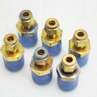 6 New Parker 4-8 FBZ-B Tube Connectors / Brass / 1/2" MNPT x 1/4" Tube OD - New