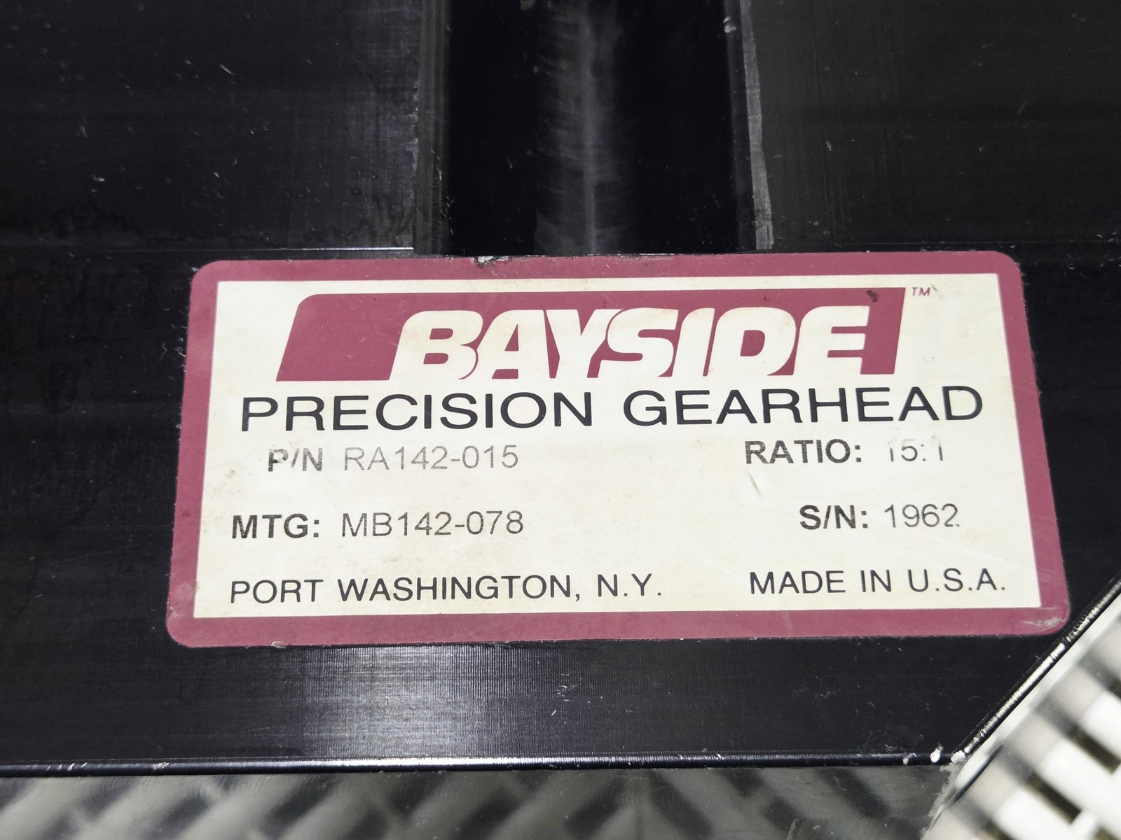Bayside RA142-015 15:1 Right Angle Planetary Gearhead 142mm Used - Used - Image 6
