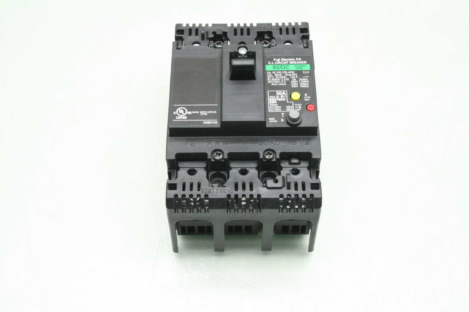 Fuji Electric SG53C-EB3BSC-050B Circuit Breaker 50A to 440V AC 3 Pole - Used
