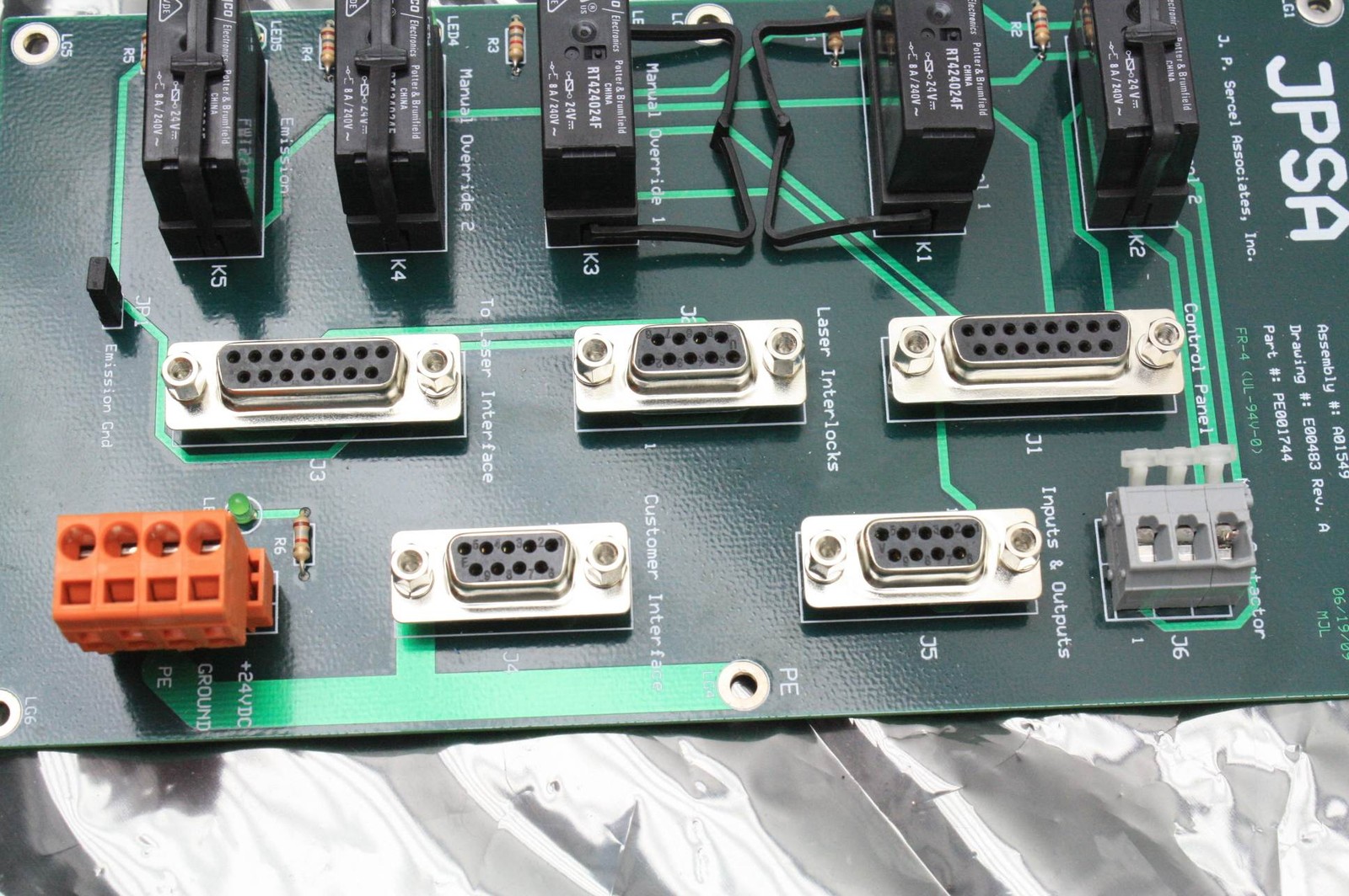 JPSA PV-5000 Laser Scribe Control Board UL-94V-0 - Used - Image 5