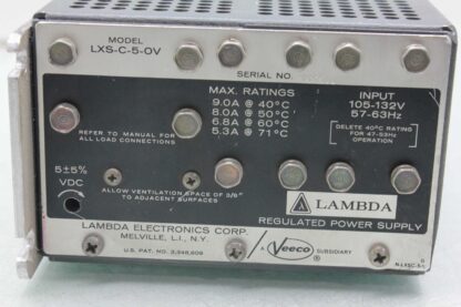Lambda LXS-C-5-OV Chassis Mount Regulated Power Supply / Input: 105-132V 57-63Hz - Used - Image 19