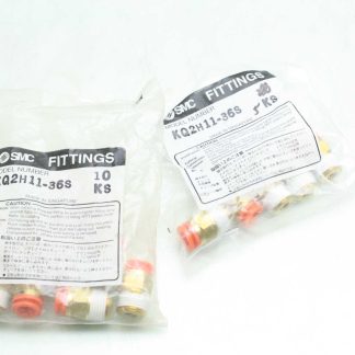 Lot of 15 New SMC KQ2H11-36S Pneumatic Fittings / 3/8"NPT x 3/8" Push to Connect - New