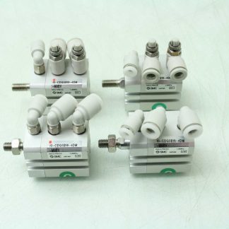 Lot of 4 SMC 10-CDQSB16-4DM Compact Air Cylinders 16mm Bore x 4mm Stroke - Used