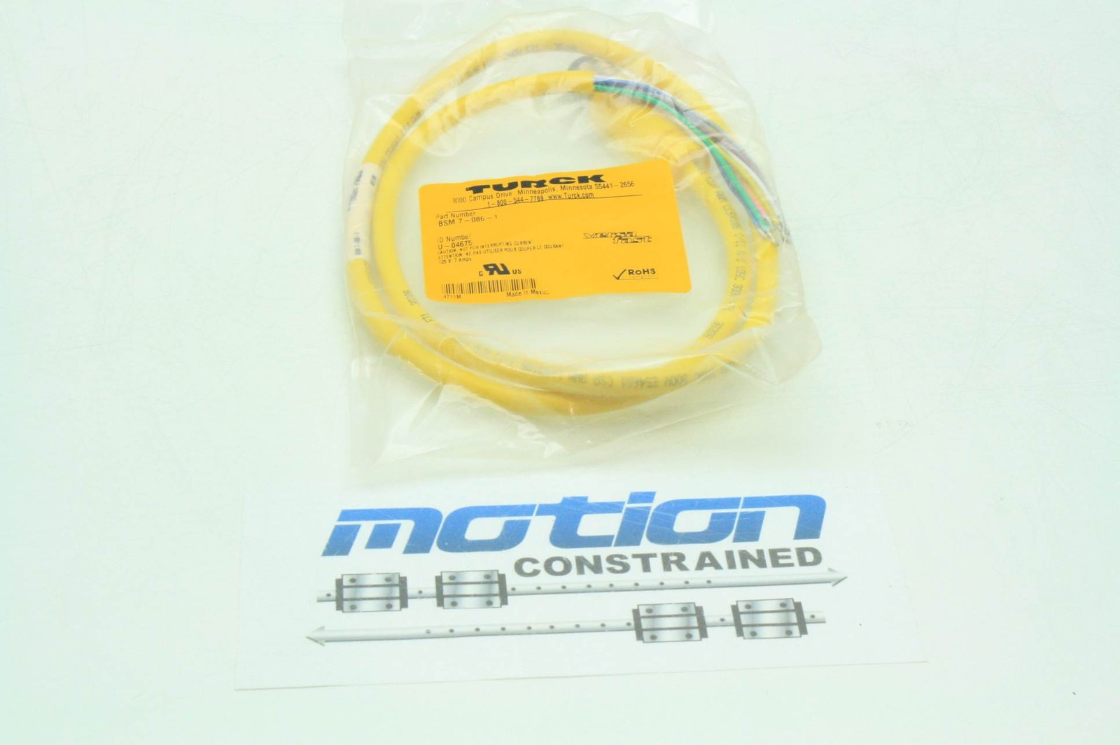 New Turck BSM 7-086-1 Cable / Cordset 7 Pin Male to Pigtail U-04675 - New - Image 6
