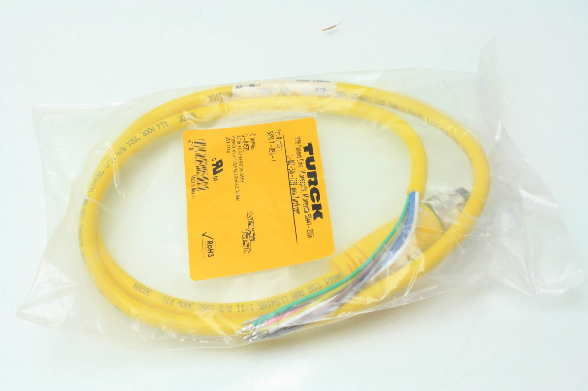 New Turck BSM 7-086-1 Cable / Cordset 7 Pin Male to Pigtail U-04675 - New - Image 8