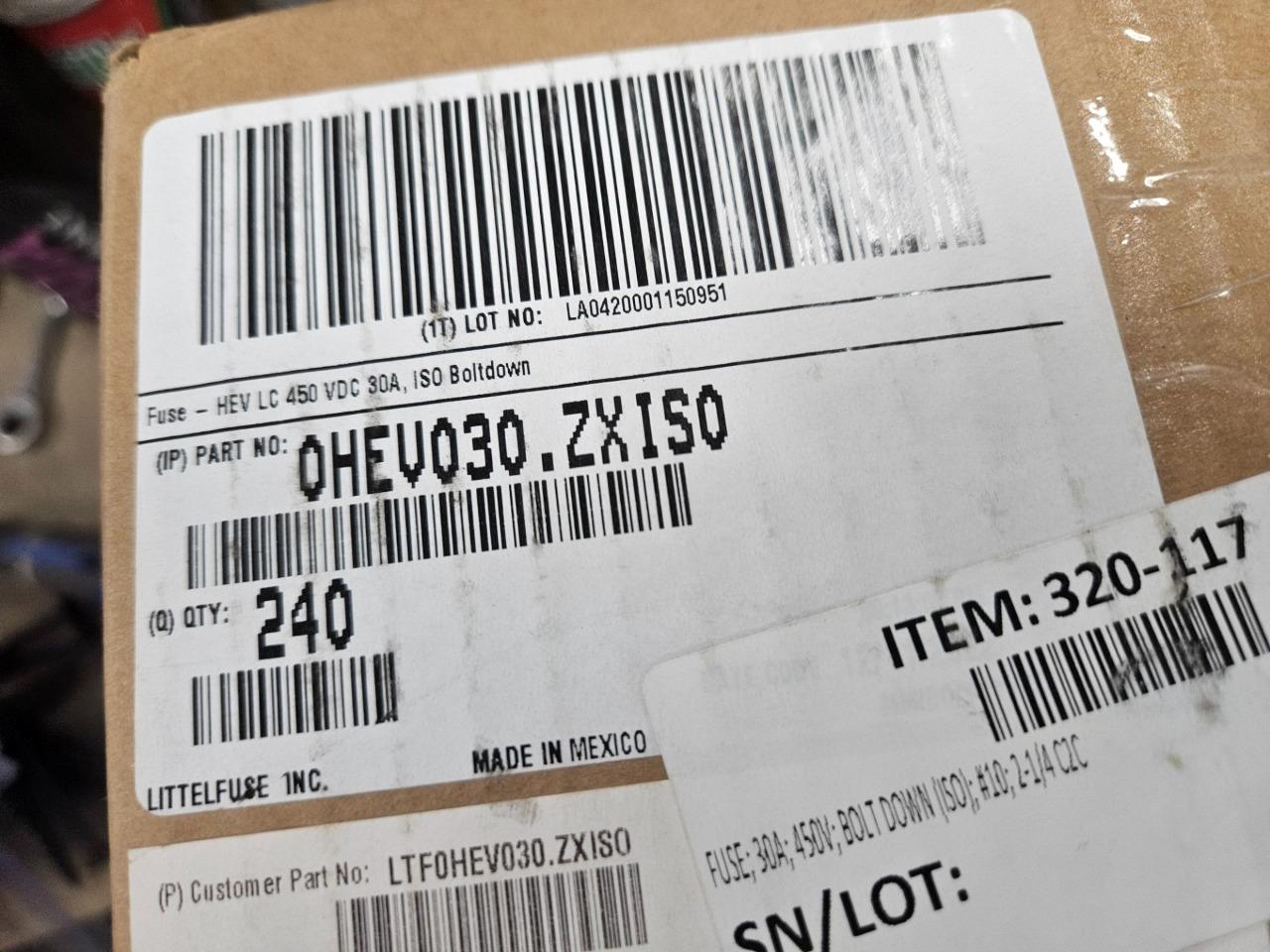 (Qty 2) New Littelfuse 0HEV030.ZXISO Bolt Down EV Fuse 450V / 30A - New - Image 7