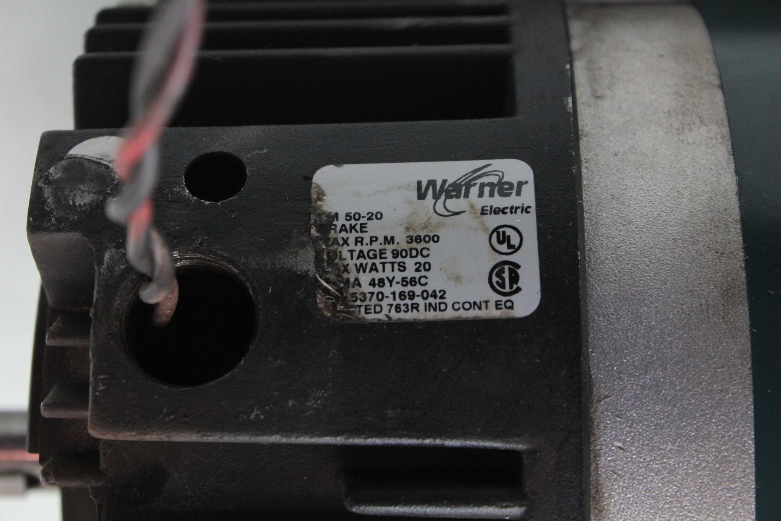 Reliance P56H3131H-DG Motor 230/480V, 1HP, Nema 56C Warner EM50-20 Clutch - Used - Image 9