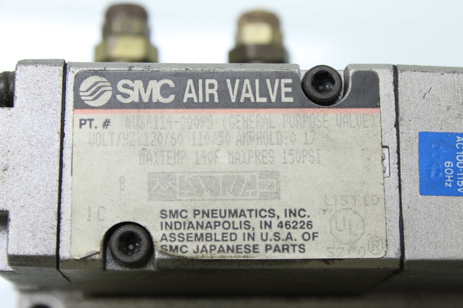 SMC NUS4114-0009D / 24VDC Solenoid Valve / Class 1 / 150PSI Max Pressure - Used - Image 4